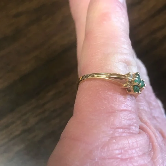 Final ✨ 14K Solid Gold/Diamonds Flower Cluster Ring ESTATE - Picture 6 of 9